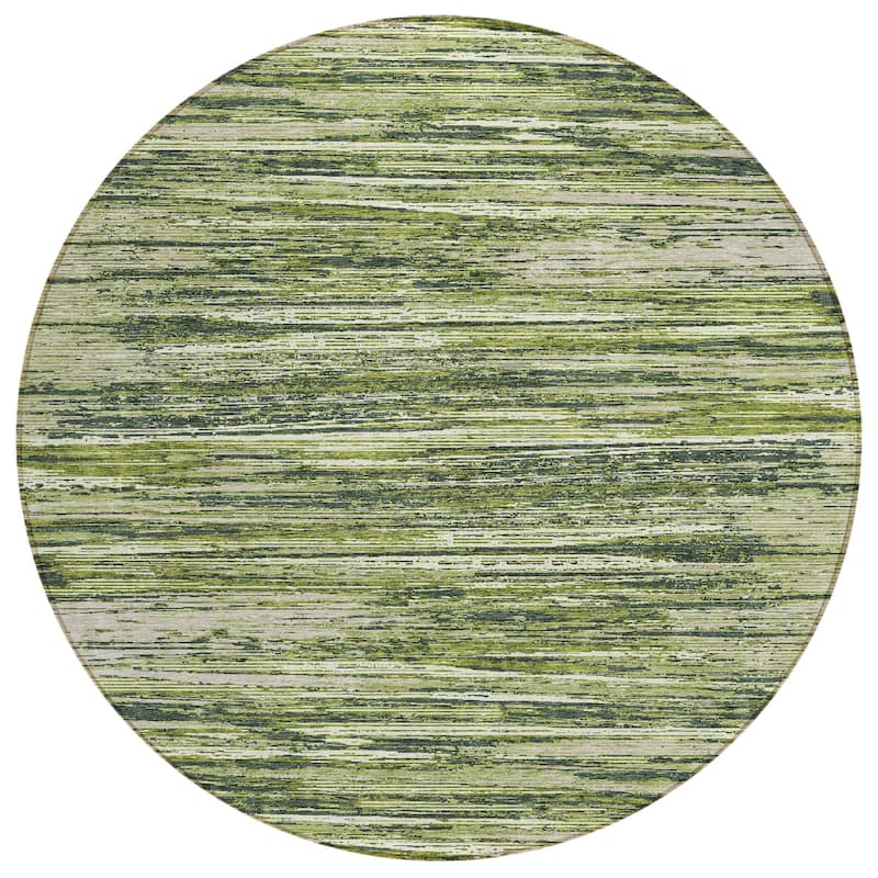 Machine Washable Indoor/ Outdoor Chantille Abstract Stripe Rug