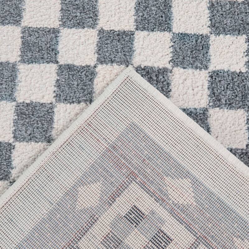 Fawke Floral Checkered Border Area Rug - Overstock - 44098908