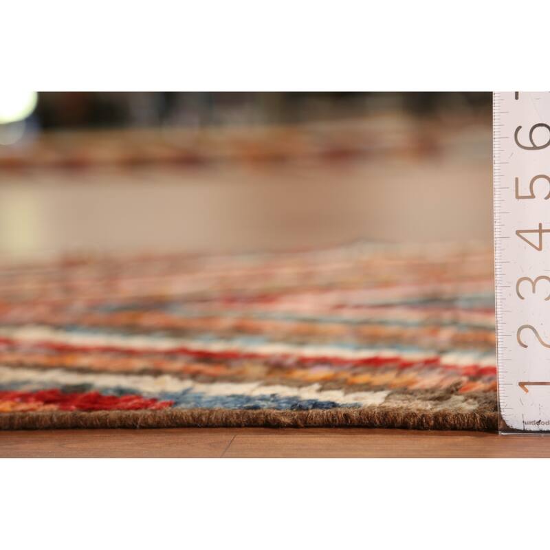Chevron Style Multi-Color Moroccan Runner Rug Handmade Wool Carpet - 3'0" x 9'7"