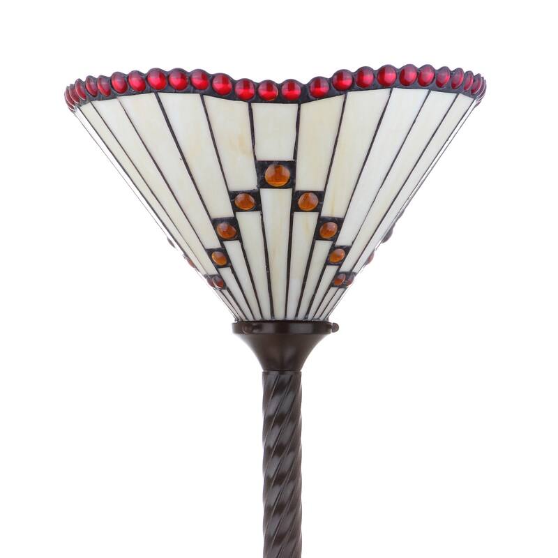 Williams Tiffany-Style 70.5" Torchiere LED Floor Lamp, Bronze by JONATHAN Y - 70.5" H x 15" W x 15" D