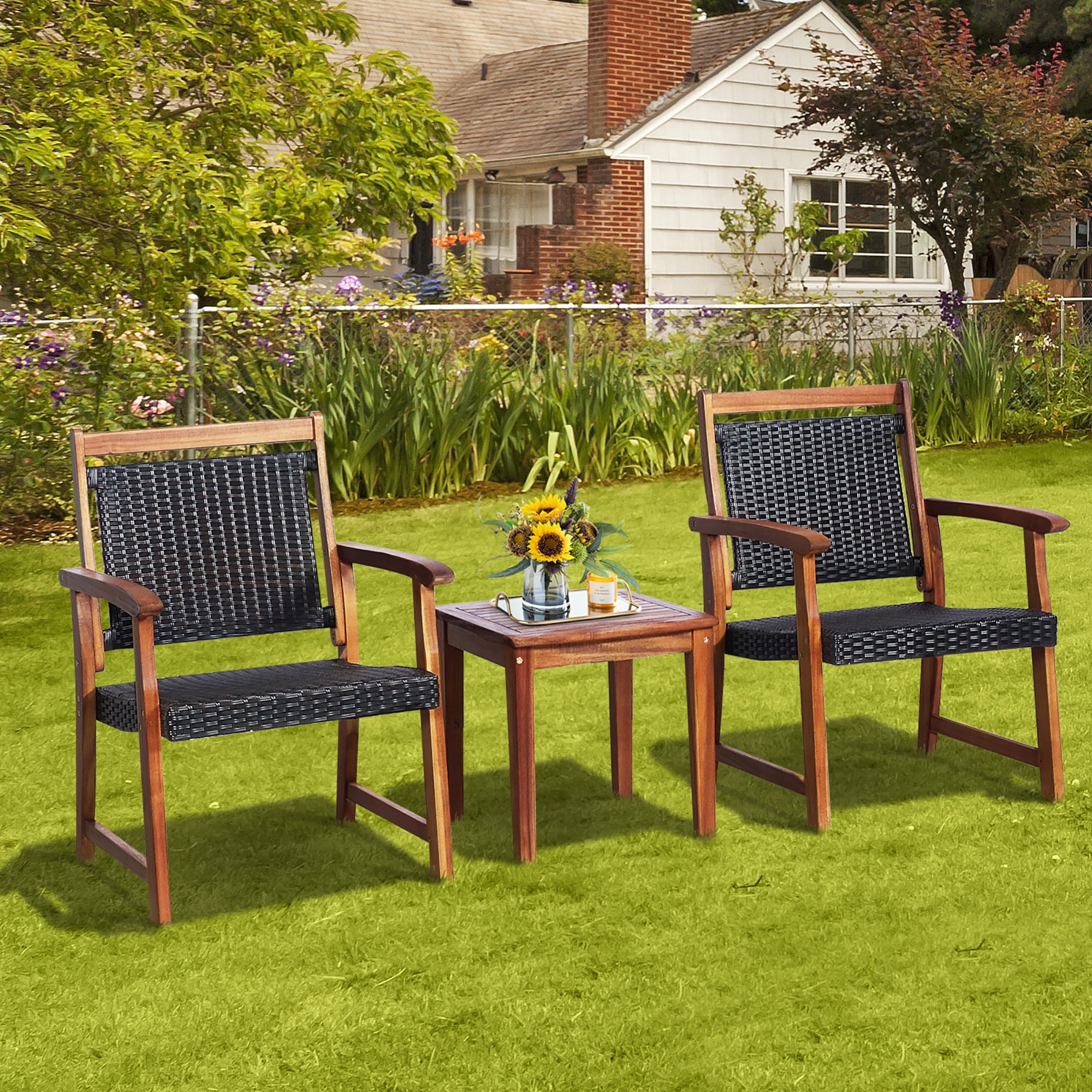 Timber bistro set shop