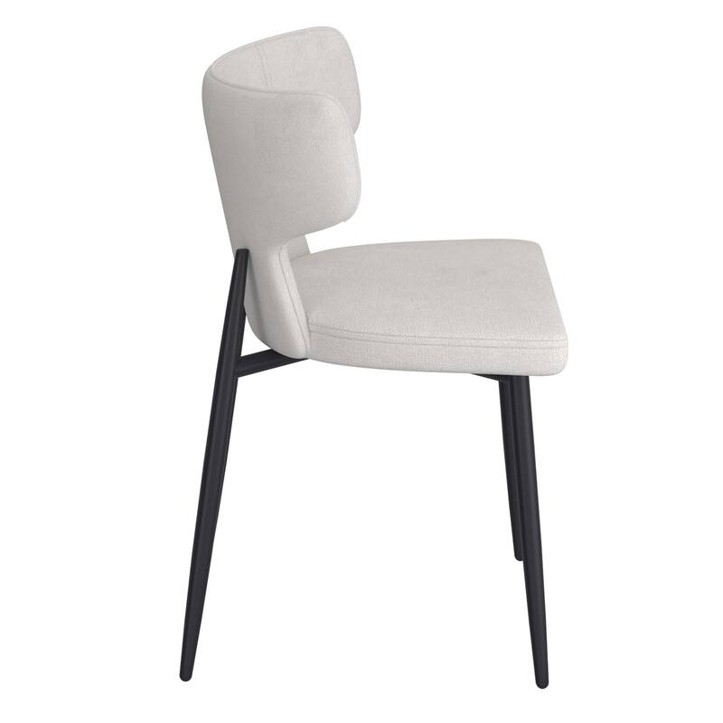 Contemporary Fabric and Metal Dining Chair, Set of 2