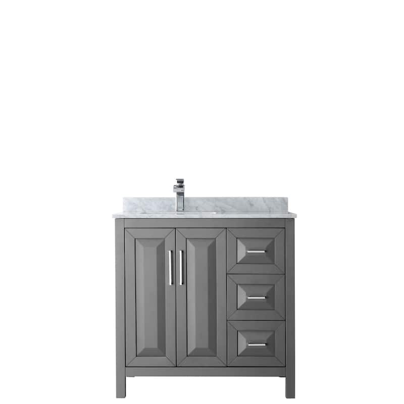 Daria 36-inch Single Vanity, Marble Top, No Mirror