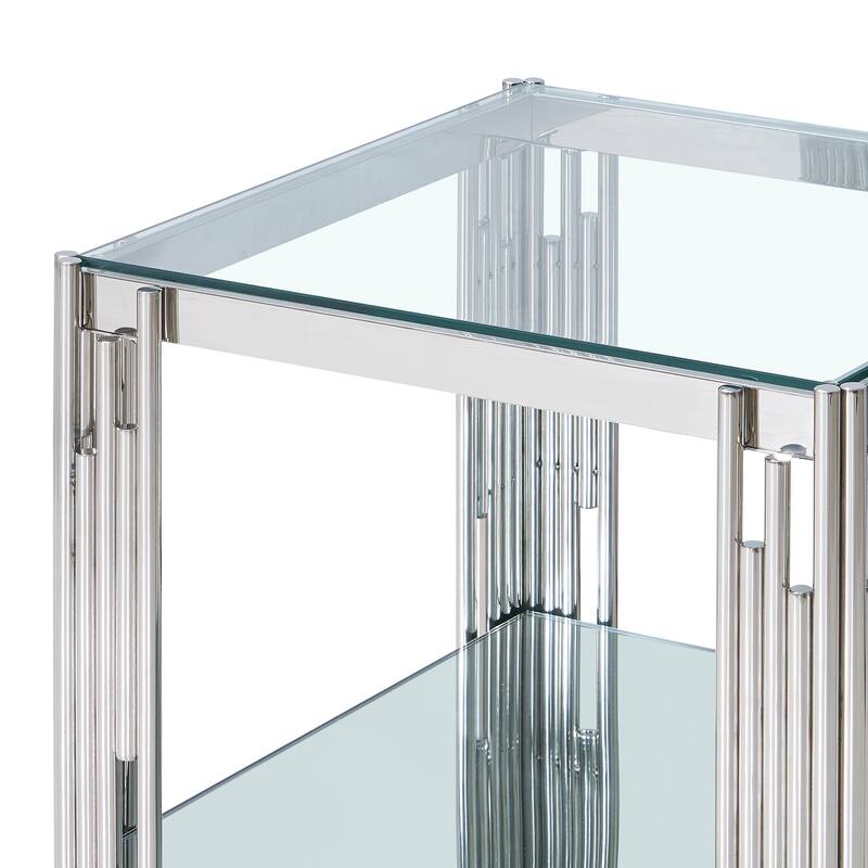 Contemporary Metal and Glass Large Accent Table