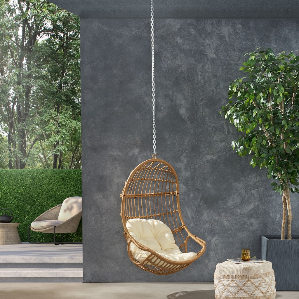 Richards Outdoor/Indoor Wicker Hanging Chair (No Stand) by Christopher Knight Home