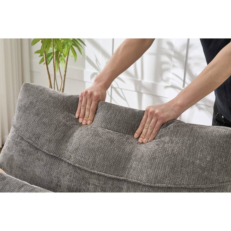 GDFStudio - Marcelline Chaise Lounge Recliner with Solid Wood Frame and Cushion