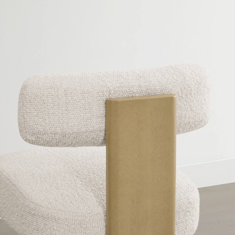 Spruce & Spring Arya Upholstered Boucle Counter Stool with Solid Wood Frame