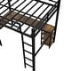 preview thumbnail 15 of 14, Twin XL Metal Loft Bed with Desk and Shelves, Loft Bed with Ladder and Guardrails, Loft Bed Frame for Bedroom