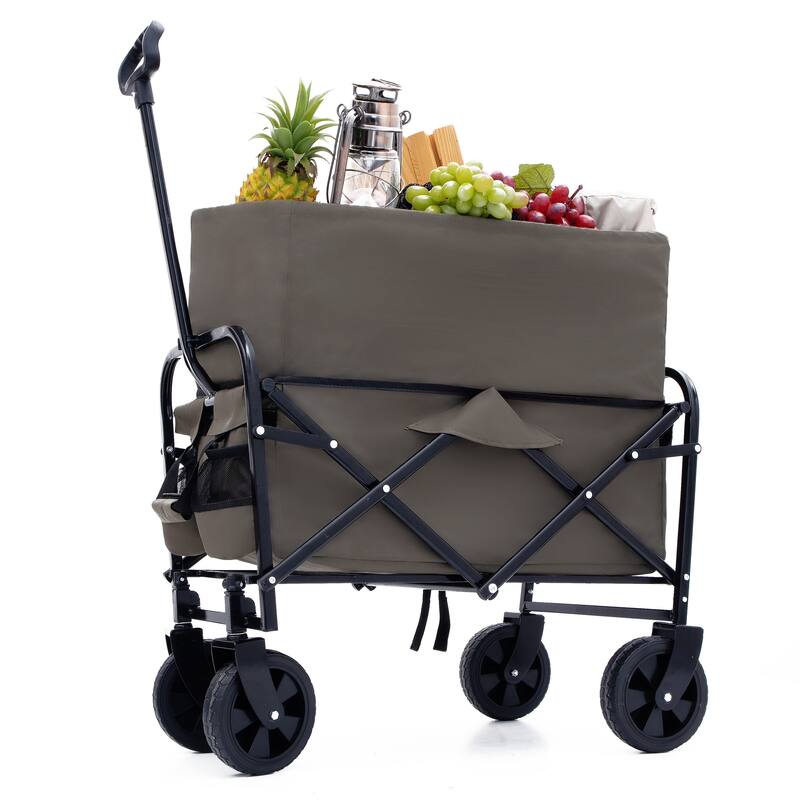 All-Terrain Collapsible Utility Wagon - 225lb Capacity with Heavy-Duty Wheels, Green