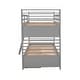 preview thumbnail 10 of 16, Modern Design Wood Bunk Bed with Ladder and Drawers, Solid Construction, Beautiful & Elegant, Grey