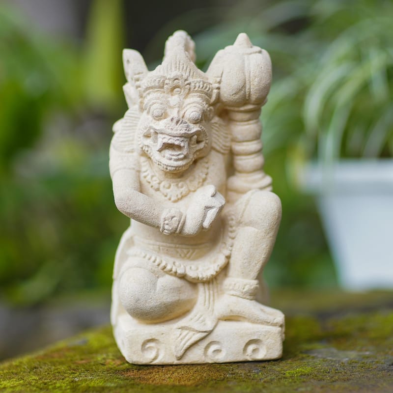 Novica Handmade General Hanoman Sandstone Statuette
