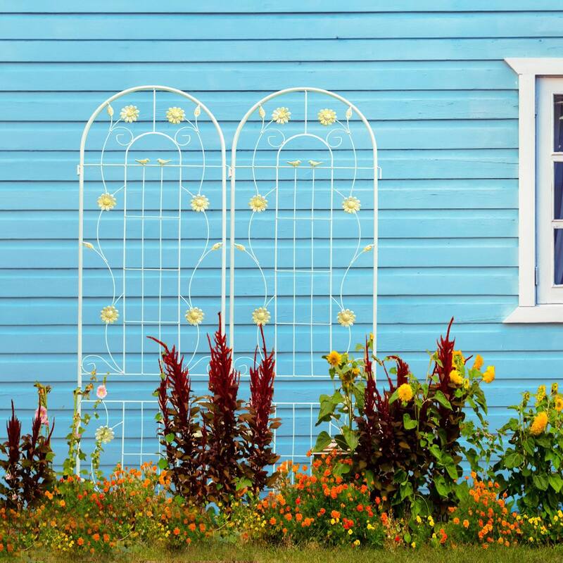 86.7" x 19.7'' Rust-Resistant Climbing Trellis for Garden Flowers and Vines