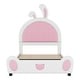 preview thumbnail 12 of 16, Twin Size Upholstered Platform Bed with Rabbit Shaped Headboard White+Pink
