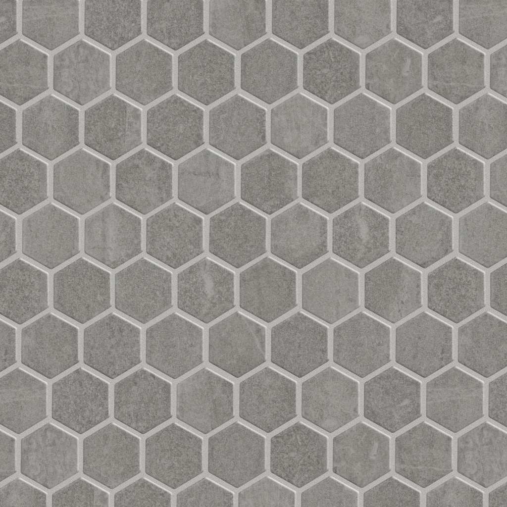Merola Tile Liverpool Hex Light Grey 10" x 11-3/8" Ceramic Floor and Wall Tile