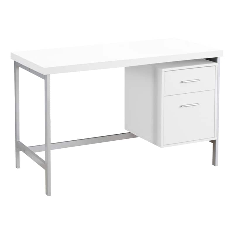 Contemporary Rectangular Office Desk with 2 Drawers and Pedestal Base Ideal for Home Office or Study