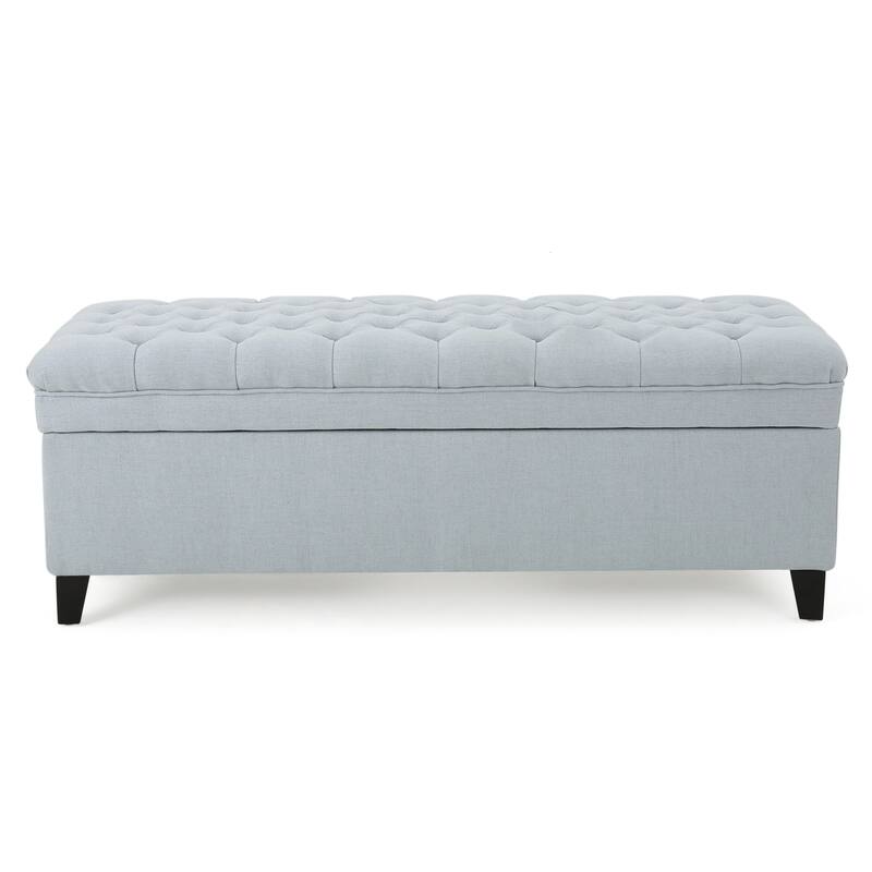 Button-tufted Storage Ottoman Bench