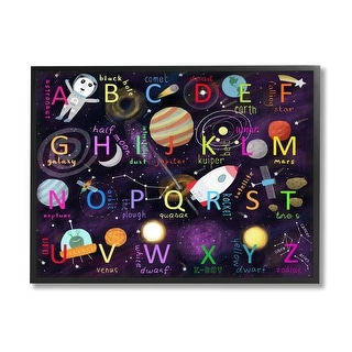 Stupell Alphabet Teaching Outer Space Astronomy Words Letters Framed ...