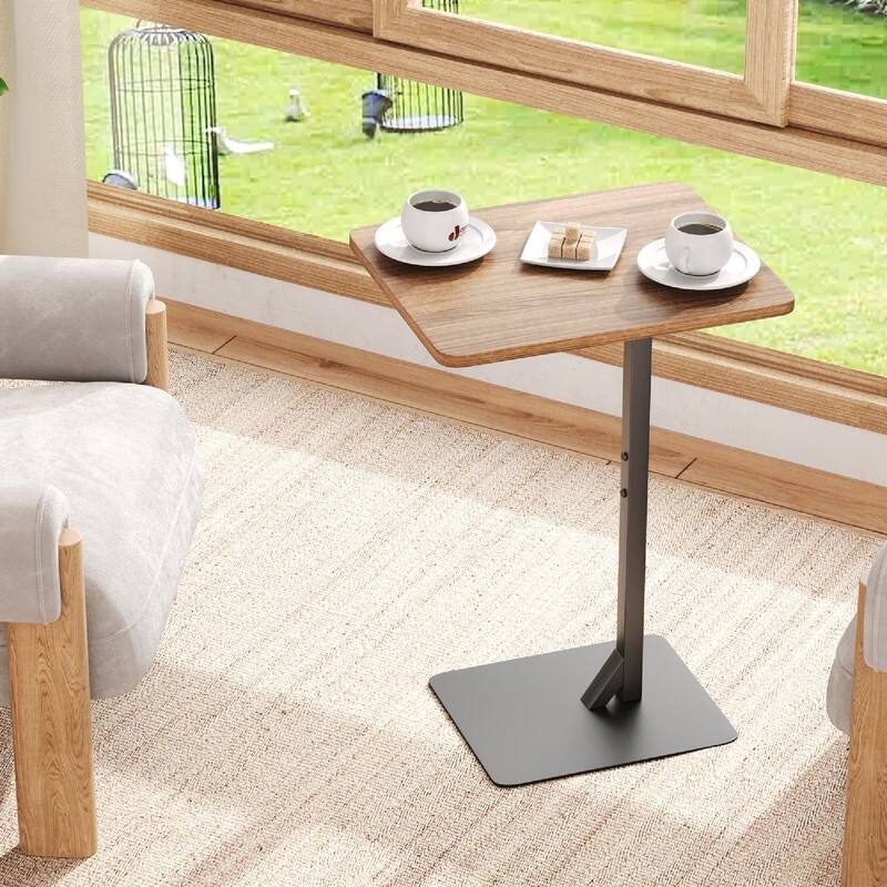 C Shaped End Table for Couch & Bedside - 15.7"D x 11.8"W x 23.6"H