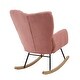 preview thumbnail 8 of 51, Teddy Fabric Tufted Glider Rocking Chair with Metal Frame