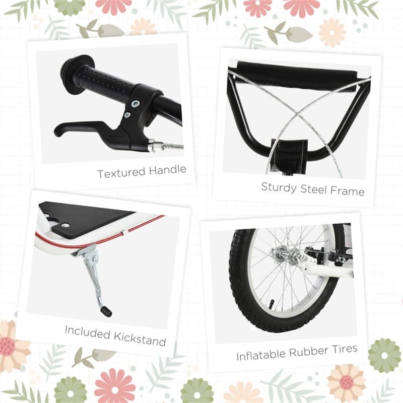 Children’s Ride-On Scooter with Soft Grip Handlebar and Anti-Slip Foot Deck for Outdoor Use - 54.75"L x 22.75"W x 35.5"-37.75"H