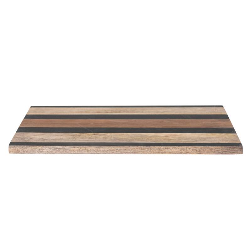 Mango Wood Cheese and Cutting Board with Stripes