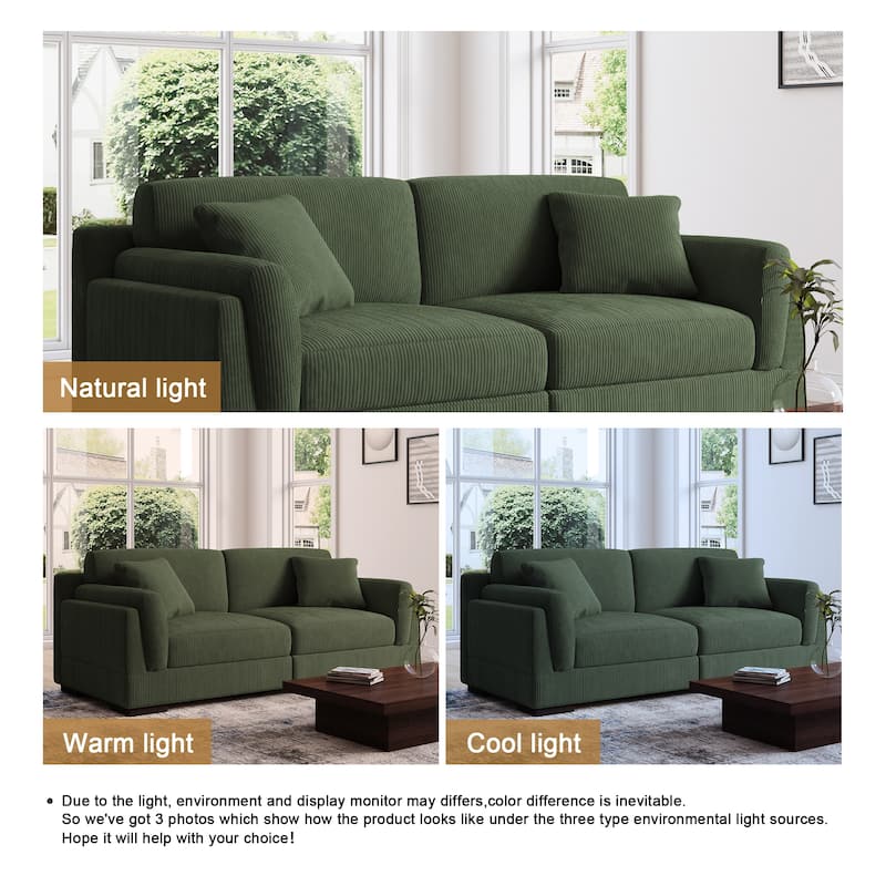 90" Loveseat Sofa Modern and Cozy Corduroy Couch