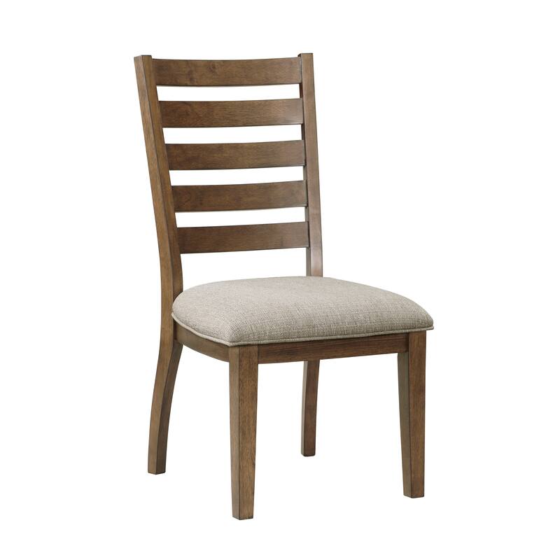 2PCS Side Chairs,Wooden Ladder Back Design Dining Chair