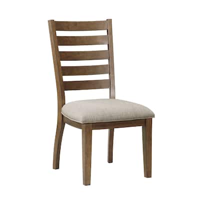 Cherry Finish Traditional Style Side Chairs Set of 2pc with Wooden Frame and Ladder Back Design