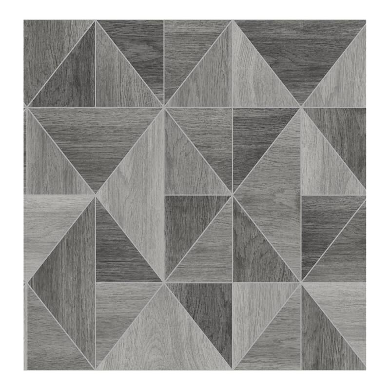 Advantage Simpson Grey Geometric Wood Wallpaper - 20.5 x 396 x 0.025