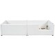 preview thumbnail 13 of 15, White Floor Bed Frame, Twin Size Upholstered Platform Bed with Slats, Guardrail and Charging Station for Children, Boys & Girls