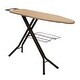 preview thumbnail 6 of 12, Household Essentials Deluxe 4-Leg Matte Black Ironing Board with Mesh Steel Top and Heat-Resistant Cover Brown