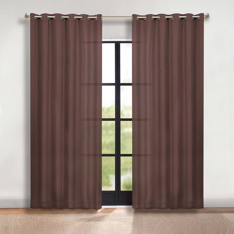 Superior Solid Machine Washable Room Darkening Grommet Blackout Curtains, Set of 2