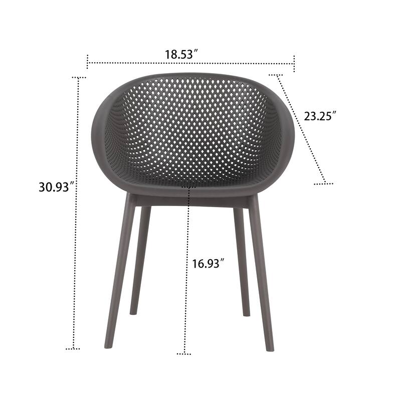 Modern Set of 2 PP Plastic Waiting Room Reception Chairs Dining Chairs Accent Chairs, For Indoor and Outdoor Use