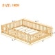 preview thumbnail 12 of 12, Natural Queen Size Pine Floor Bed with Guardrails & Door