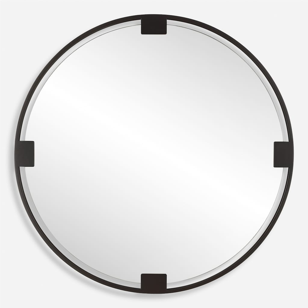 Uttermost Cornelia Black Round Mirror - 42.5'' H X 42.5'' W X 1.25'' D
