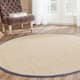 SAFAVIEH Natural Fiber Marina Basketweave Seagrass Rug - 8' x 8' Round - Natural/Blue