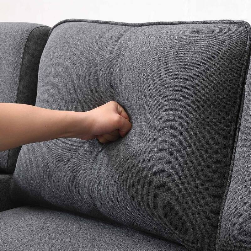 104" Linen Fabric Sectional Sofa Minimalist Style Couch for Living Room