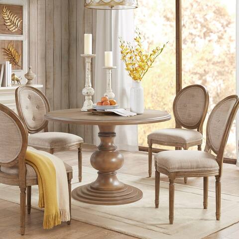 Madison Park Hemlock 46" Round Pedestal Dining Table- Reclaimed Walnut