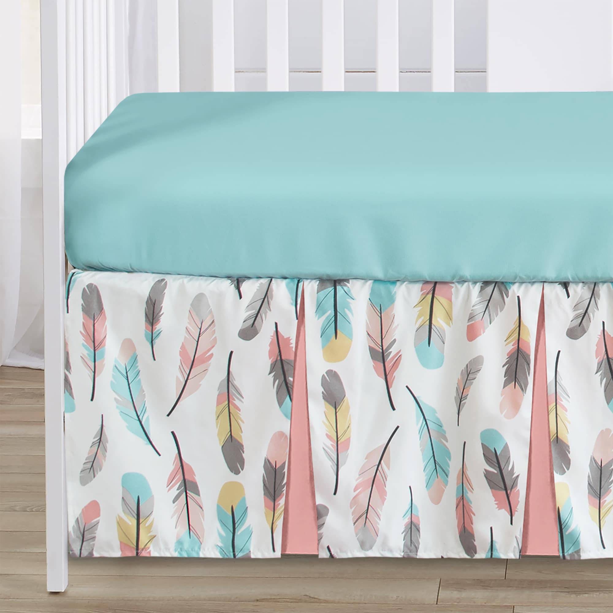 Sweet Jojo Designs Feather 4 Piece Crib Bedding Set