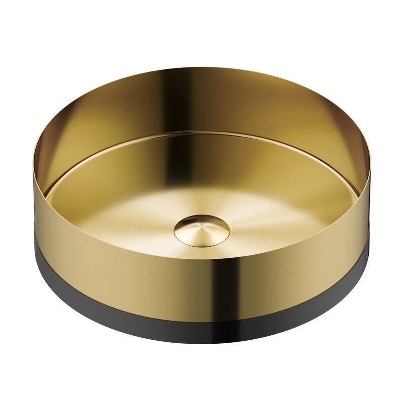 Karran Cinox Stainless Steel Round Vessel Sink - Gold and Gunmetal Grey