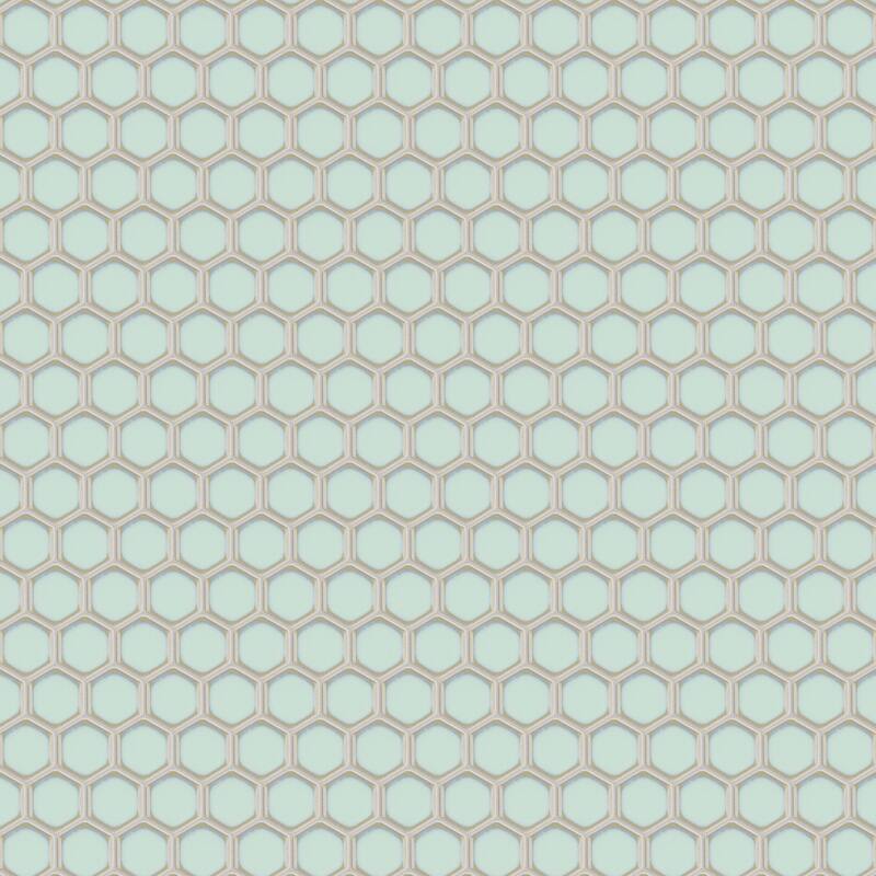 Merola Tile Hudson 1" Hex Light Green 11-7/8" x 13-1/4" Porcelain Mosaic Floor and Wall Tile - Case (10 Tiles)