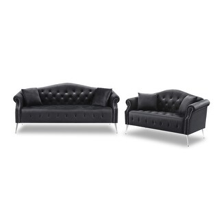 2pc Velvet Curved Backrest Sofa Set with Pillow for Living Room - Bed ...