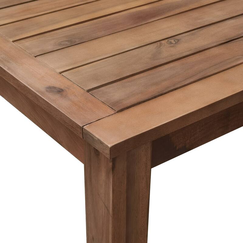 7-Piece Outdoor Patio Dining Set with 6 Armrest Chairs Acacia Wood Outdoor Dining Table and Chairs Set for Patio