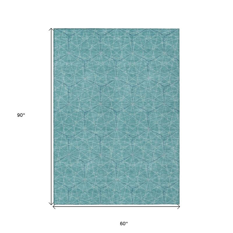 HomeRoots Geometric Transitional Rectangle Outdoor Rug