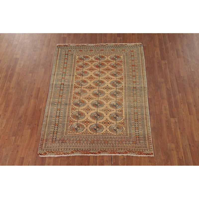 Bokhara Persian Vintage Area Rug Handmade Wool Carpet - 4'6" x 6'1"