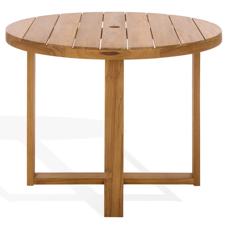 SAFAVIEH Couture Mayaguana Round Teak Dining Table - 39"W x 39"D x 30"H