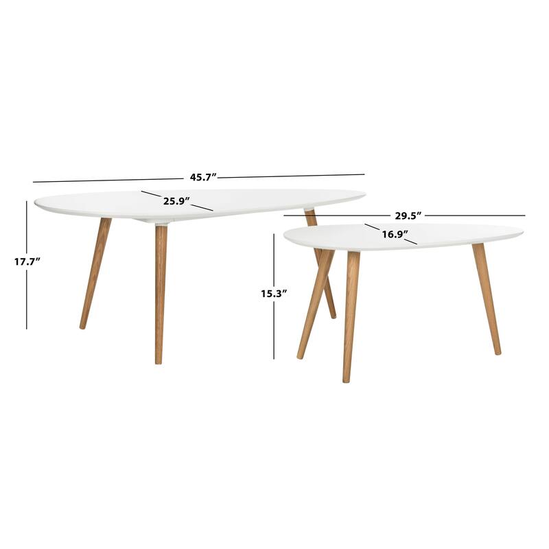 SAFAVIEH Michaele Spilt White Coffee Table - 45.7" x 25.9" x 17.7" - 46Wx26Dx18H