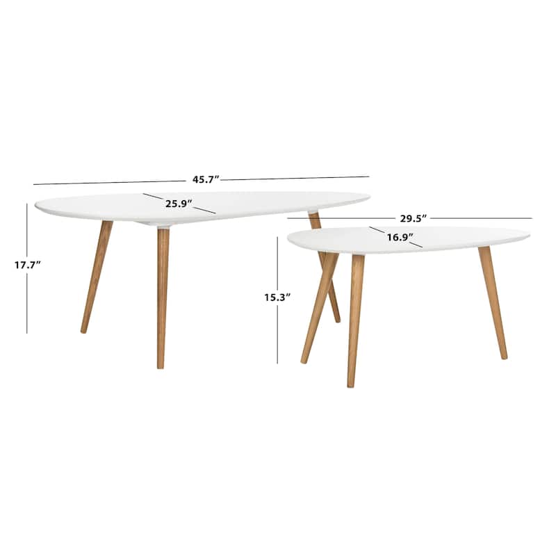 SAFAVIEH Saffron Spilt White Coffee Table - 46"W x 26"D x 18"H