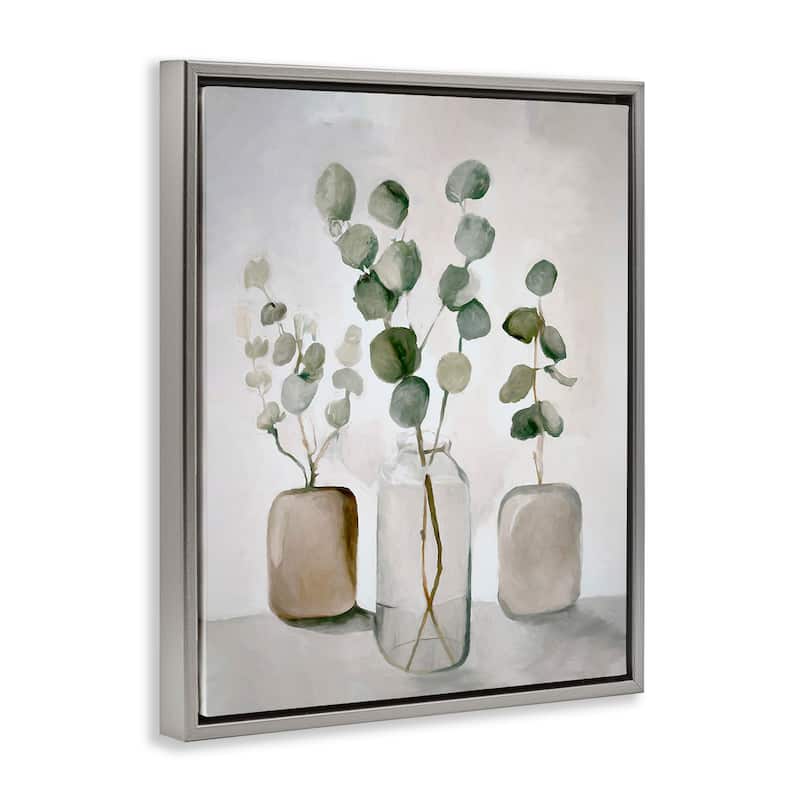 Stupell Eucalyptus Still Life Framed Floater Canvas Wall Art Design by Ramona Murdock