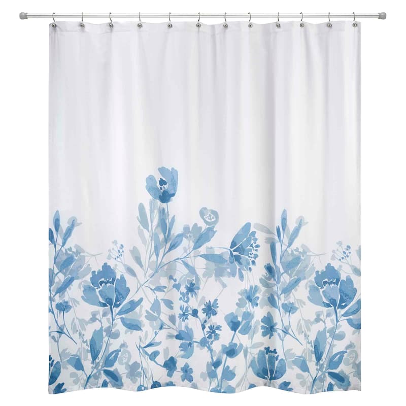 Izod Mystic Floral Blue Shower Curtain